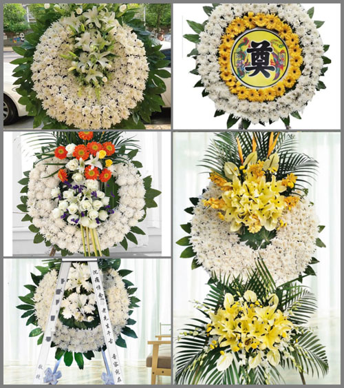 山东青岛即墨市温泉街道小海南村花圈速递